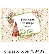 Poster, Art Print Of Retro Styled Christmas Box With Sample Text On A Tiled Background