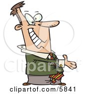 Man With His Hand Out Ready To Shake On A Deal Clipart Illustration
