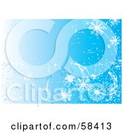 Poster, Art Print Of Blue Icy Cold Snowflake Background - Version 1