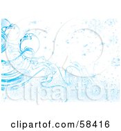 Poster, Art Print Of Blue Icy Cold Snowflake Background - Version 2