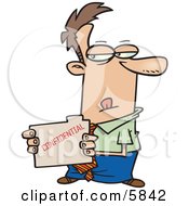 Sneaky Business Man Looking At A Confidential File Clipart Illustration