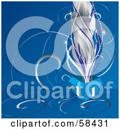 Royalty Free RF Clipart Illustration Of Silver And Blue Sparks Shooting Out Of An Open Blue Christmas Present by MilsiArt