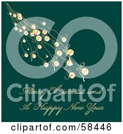 Poster, Art Print Of Green Christmas Greeting With Hanging Ornaments And Text