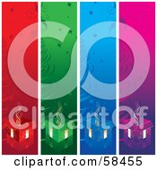 Poster, Art Print Of Digital Collage Of Four Colorful Christmas Banners With Gifts
