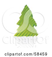 Poster, Art Print Of Green 3d Scribble Christmas Tree With A Reflection