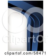 Poster, Art Print Of Blue 3d Curving Border Around White Space