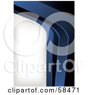 Royalty Free RF Clipart Illustration Of A Blue 3d Curving Border Around White Space