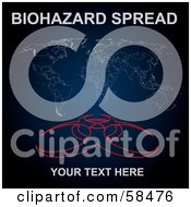 Poster, Art Print Of Black Blue And Red Biohazard Spread Map Background With Sample Text