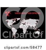 Poster, Art Print Of Red White And Black Virus Infection Spread Map Background
