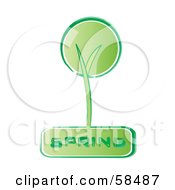 Poster, Art Print Of Retro Styled Green Spring Tree Icon