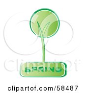 Royalty Free RF Clipart Illustration Of A Retro Styled Green Spring Tree Icon by MilsiArt
