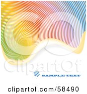 Background Of A Rainbow Colored Swirl With A Wave Of White And Sample Text