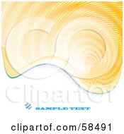 Background Of A Yellow Swirl With A Wave Of White And Sample Text