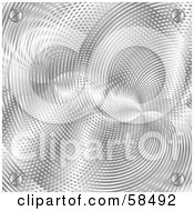Royalty Free RF Clipart Illustration Of A Background Of Metallic Lined Texture With Screws by MilsiArt