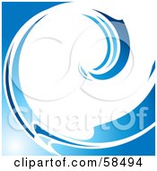 Poster, Art Print Of White And Blue Curling Wave Background