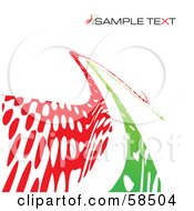 Poster, Art Print Of Curvy Green And Red Line Background With Sample Text