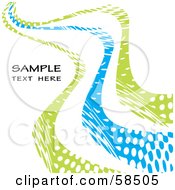 Royalty Free RF Clipart Illustration Of A Blue And Green Curvy Line Background With Sample Text by MilsiArt