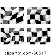 Royalty Free RF Clipart Illustration Of A Digital Collage Of Four Racing Flag Backgrounds by MilsiArt