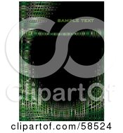 Poster, Art Print Of Black Vertical Background With Sample Text And Green Futuristic Waves