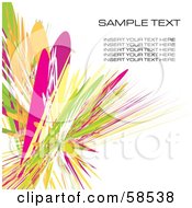 Poster, Art Print Of Green And Pink Watercolor Stroke Background With Sample Text - Version 3