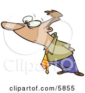 Curious Caucasian Business Man Looking At Something Clipart Illustration