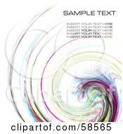 Poster, Art Print Of Rainbow Watercolor Swirl Background With Sample Text - Version 2