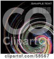 Poster, Art Print Of Rainbow Watercolor Swirl Background With Sample Text - Version 4