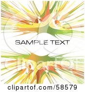 Royalty Free RF Clipart Illustration Of A Green And Yellow Watercolor Burst Text Box With Sample Text