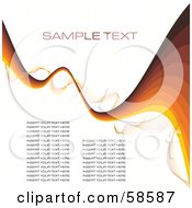 Royalty Free RF Clipart Illustration Of A Wave Of Brown Lines And Paragraphs Of Sample Text Version 3