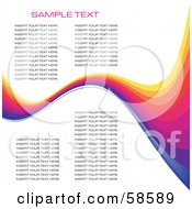 Poster, Art Print Of Wave Of Colorful Lines And Paragraphs Of Sample Text
