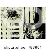 Poster, Art Print Of Digital Collage Of Four Four Beige And Black Grunge Backgrounds