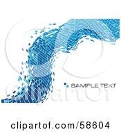 Poster, Art Print Of Blue Tile Wave Mosaic Background With Sample Text - Version 1