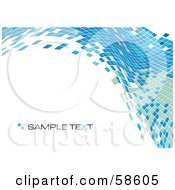 Poster, Art Print Of Blue Tile Wave Mosaic Background With Sample Text - Version 2