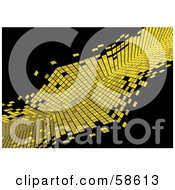 Royalty Free RF Clipart Illustration Of A Gold Tile Wave Mosaic Background Version 1