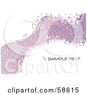 Royalty Free RF Clipart Illustration Of A Purple Tile Wave Mosaic Background With Sample Text Version 1