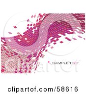 Poster, Art Print Of Pink Tile Wave Mosaic Background With Sample Text - Version 1