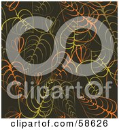 Poster, Art Print Of Background Of Retro Orange And Green Leaves