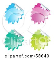 Royalty Free RF Clipart Illustration Of A Digital Collage Of Colorful Peeling Seal Stickers On White
