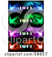 Royalty Free RF Clipart Illustration Of A Digital Collage Of Four Colorful Bursting Light Banners