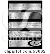 Digital Collage Of Five Industrial Chrome Banners