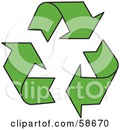 Poster, Art Print Of Solid Green Three Recycle Arrow Icon