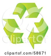 Poster, Art Print Of Gradient Green Three Recycle Arrow Icon
