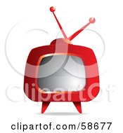 Poster, Art Print Of Retro Red Tv With Legs