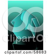 Poster, Art Print Of 3d Teal Arrow Pointing Up