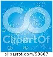 Royalty Free RF Clipart Illustration Of A Bubbling Blue Underwater Background