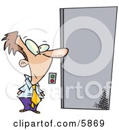 Poster, Art Print Of Business Man Waiting For An Elevator To Open