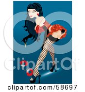 Poster, Art Print Of Sexy Pinup Woman Bending Over To Pick Up Handcuffs