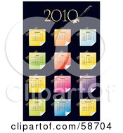 Poster, Art Print Of Colorful Sticky Note 2010 Calendar