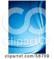 Poster, Art Print Of Blue Vertical Background With Curving Waves