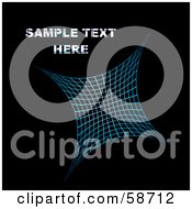 Poster, Art Print Of Blue Net Grid On Black Background With Sample Text